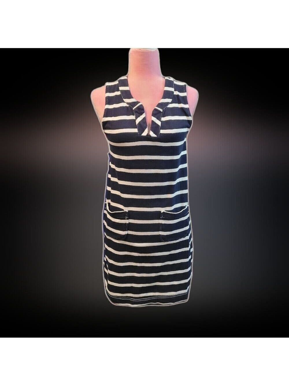 Philosophy Navy Striped Cotton Blend Dress